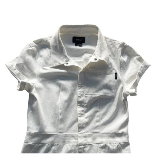 ATWYLD Women's Sz L Mechanic Style Off White  Utility Pockets Overalls Jumpsuit - Picture 7 of 11